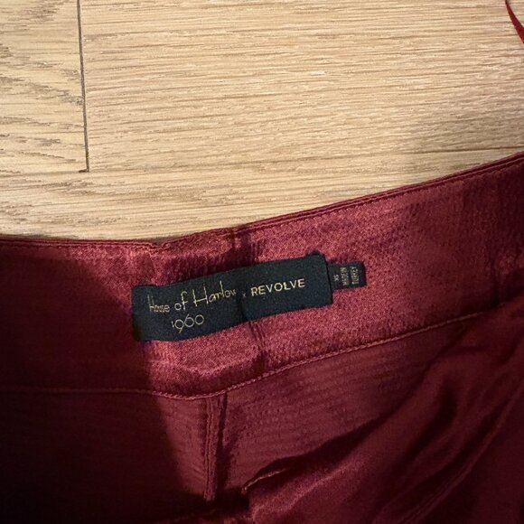 House of Harlow 1960 x Revolve Cisco Silk Pant Currant Red XS - Picture 4 of 5